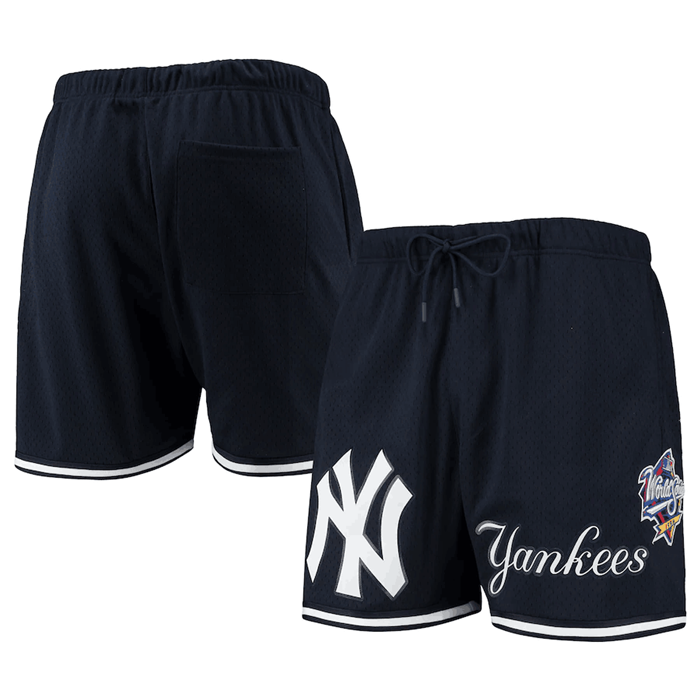 Men's Navy New York Yankees Team Logo Mesh Shorts